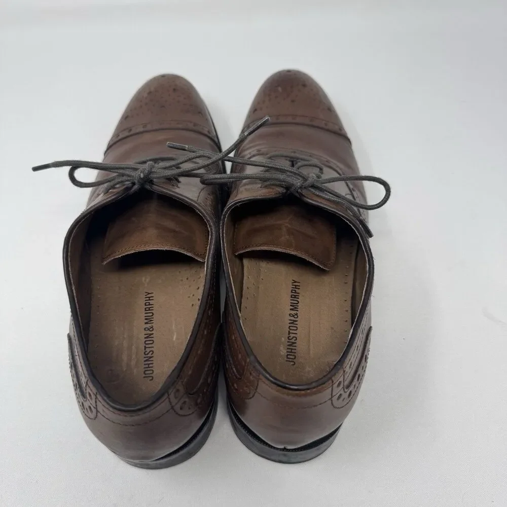 Johnston‎ & Murphey Italy Brown Oxfords size 10